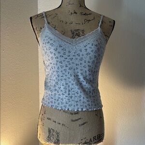 No Boundaries Floral Lace Tank Top - Light Gray